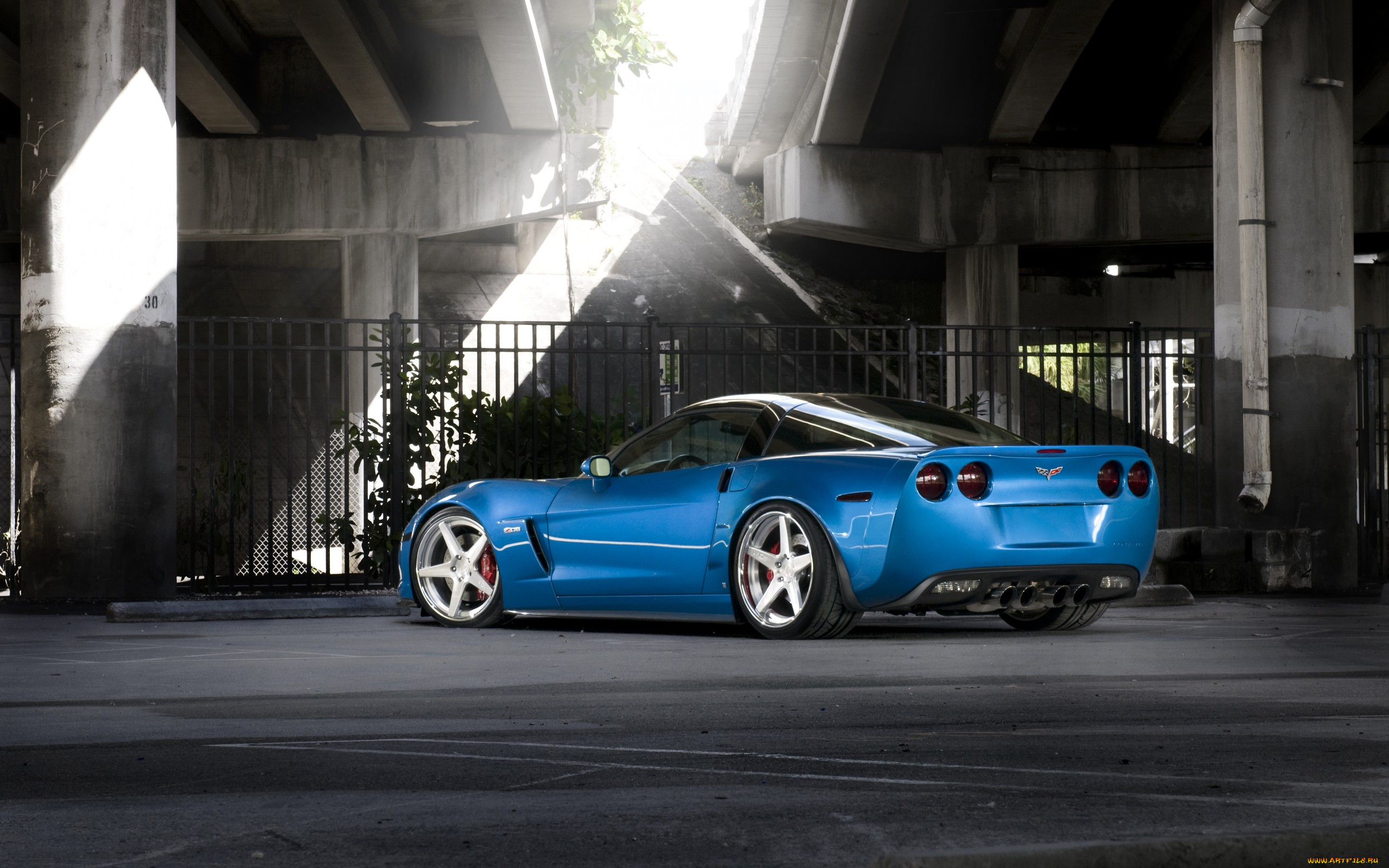 , corvette, blue